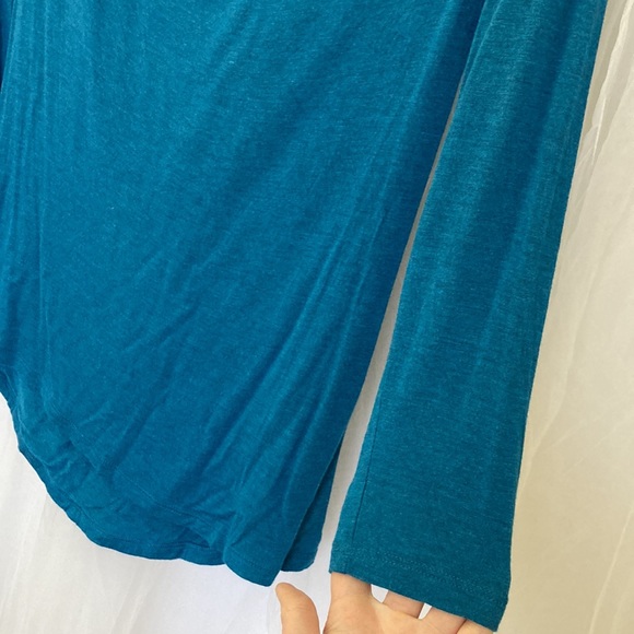 NWOT DKNY teal blue swoop neck top - size small - Picture 3 of 8